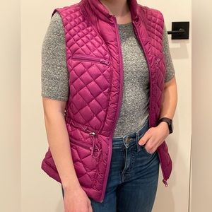 Bernardo Down Quilted Magenta Vest - XS
